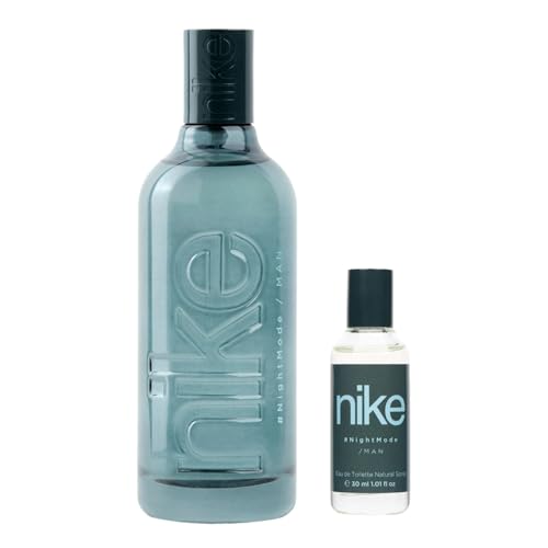 NIKE - Night Mode Promoción 150 ml + 30 ml, Colonia Hombre, Pack 2 Productos, Perfume Formato Spray, Eau de Toilette Natural y Masculina, Aroma Frutal Amaderado, Fragancia Fresca y de Larga Duración