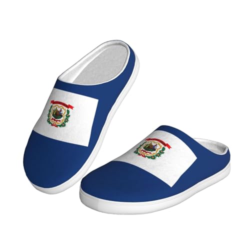 Cozy West Virginia state flag print Slippers Indoor and Outdoor Fuzzy House Shoes Anti-Skid Sole Gifts for Women Indoor Scuff2