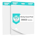 SHARBDA Chart Paper,Sticky Easel Pad for Teachers, 20x23 Inches,Anchor Flip Chart Paper with Lines,Heavyweight Self-Stick Flip Chart Paper, Residue-Free & EasyRemoval, 60 Sheets, 2 Pads