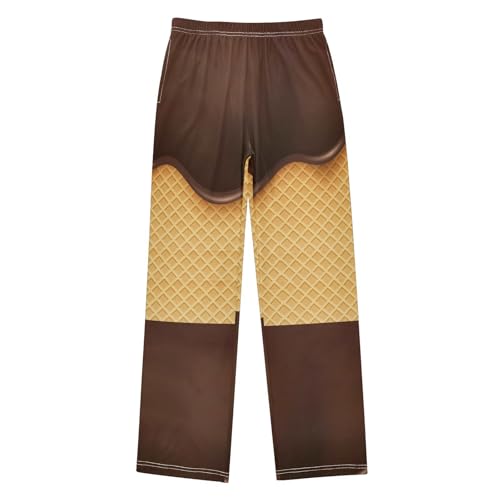 Chocolate Cone Boys Pants Boys Athletic Pants Long Pant for Boywith Pockets Wide-Leg Size 6-14Y