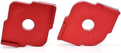 Evwoge Aluminum Alloy Radius Jig Router Templates, Radius Quick-Jig Bit Templates for Routing Rounded Corners R10 R15 R20 R30, Set of 2