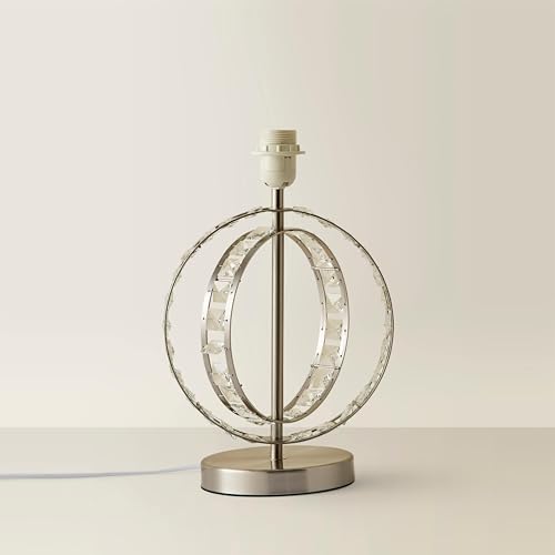 MiniSun | Modern Chrome Acrylic Jewel Intertwined Double Hoop Design Table Lamp Base | Table Lamps, Home Décor & Improvement Essential