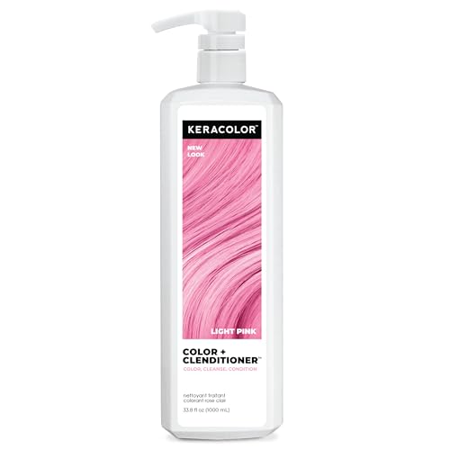 Keracolor Clenditioner LIGHT PINK Hair Dye - Semi Permanent Hair Color Depositing Conditioner, Cruelty-free, 33.8 Fl. Oz.
