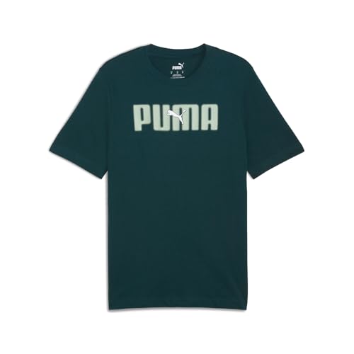 PUMA Mens Essentials Logo Lab Crew Neck Short Sleeve Casual Tops Casual - Green - Size M