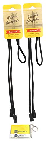 Peeper Keepers Eyeglass Retainer | Supercord | Eyeglass Holder | Black, 2Pk | W/Microfiber Cloth, Screwdriver #TOP1