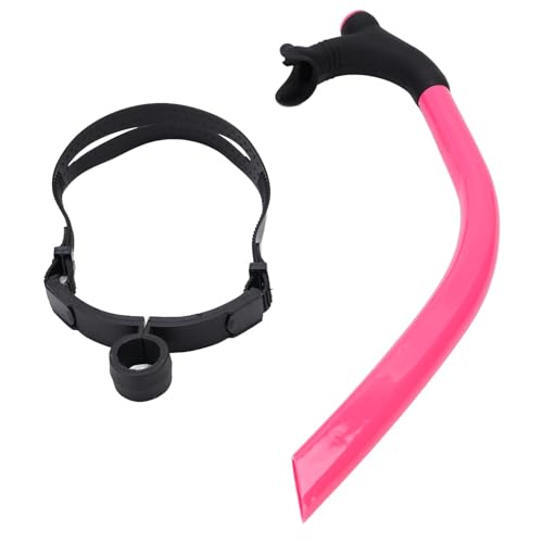 Adults PVC Silicone Swim Front Breathing Tube Snorkel for Beginner Practice (Pin k)