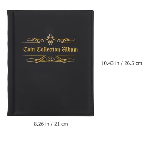 Álbum de colección de monedas con 200 compartimentos transparentes de PU 2