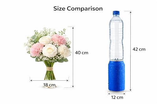 Image of Divyakosh Artificial Flowers for Home Decoration, Flora for Decor | Artificial Flowers for Vase (VASE NOT Included) Home Decor Items, Artificial Dahlia and Rose Flowers Bunch for Vase |