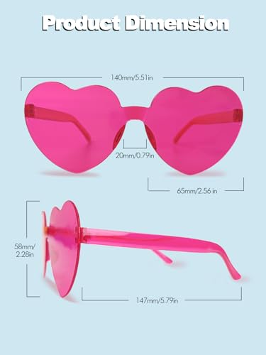 Love Heart Shaped Sunglasses, Colorful Rimless Party Sunglasses, Candy Color Eyewear for Women Men Girls Adults4