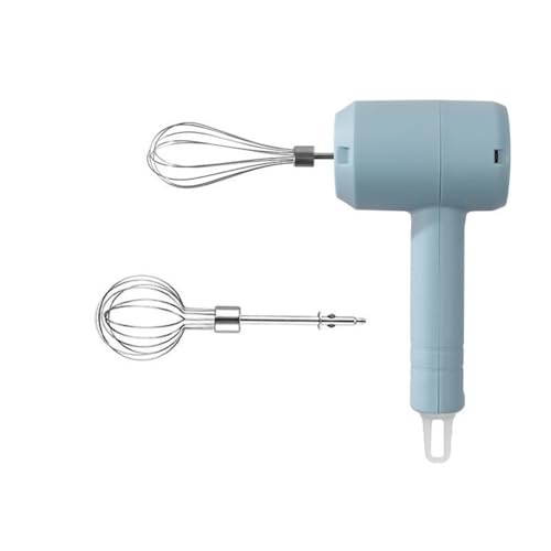 Itkcozcg Delicada batidora de mano inalámbrica de 800 mAh, recargable, 3 velocidades, resistente, acero inoxidable, herramienta para hornear, batidora de mano para pasteles