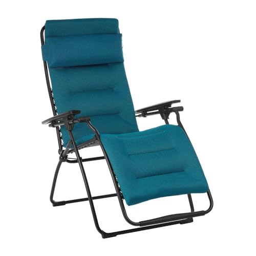 Lafuma Futura Air Comfort Zero Gravity Chair (Coral Blue) Padded Recliner & Outdoor Folding Patio...