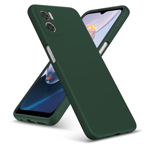 PIXFAB For Motorola E22 Case, Slim Liquid Silicone Shockproof [Anti-scratch] Armor Case, Protective Soft Rubber Gel Phone Case Cover For Motorola Moto E22 - Green