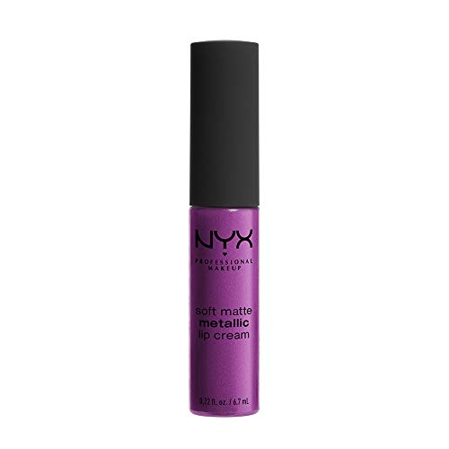 NYX PROFESSIONAL MAKEUP Soft Matte Metallic Lip Cream, Liquid Lipstick - Seoul, Violet