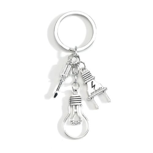 Electrician Keychain Light Bulb Keychain Electrician Gifts for Men Father