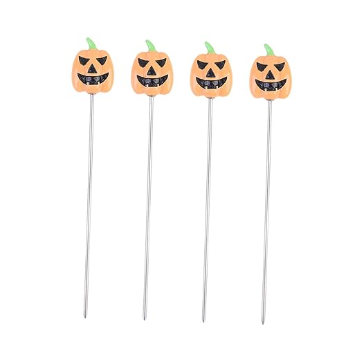 Mikinona 4pcs Stainless Steel Cake Testing Needles Baking Tool Biscuit Test Pin Pumpkin Head Shape