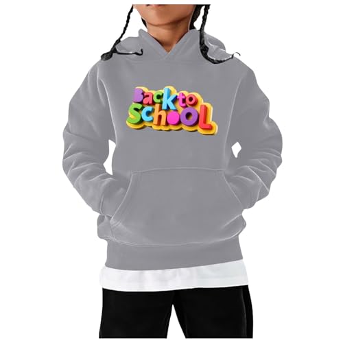 Boys Hoodie Sweatshirt Children's Winter Fashion Festival Printed Solid Color Hoodless Long for Children (3-14