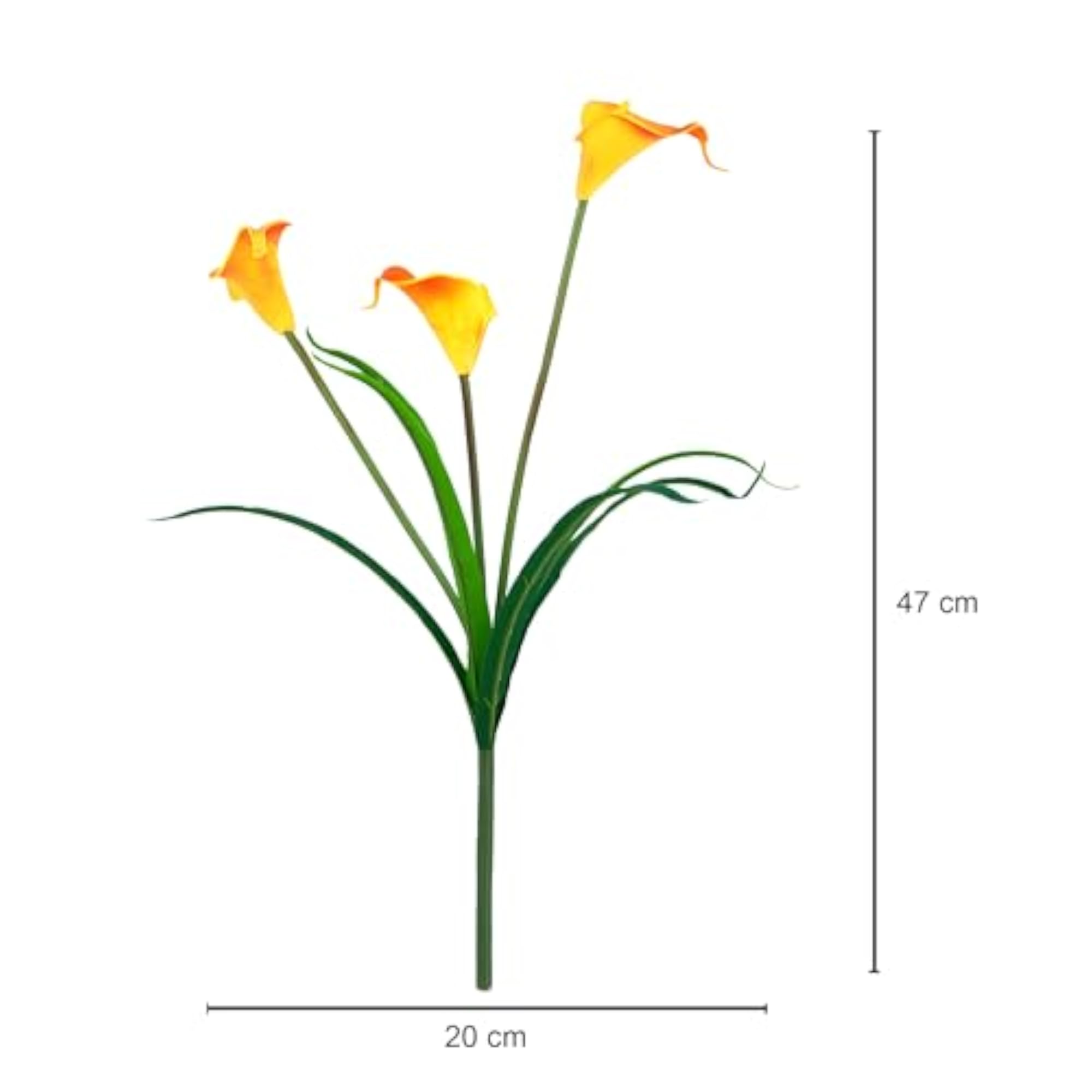 Artificial Three Headed Calla Lilly Bouquet, Orange