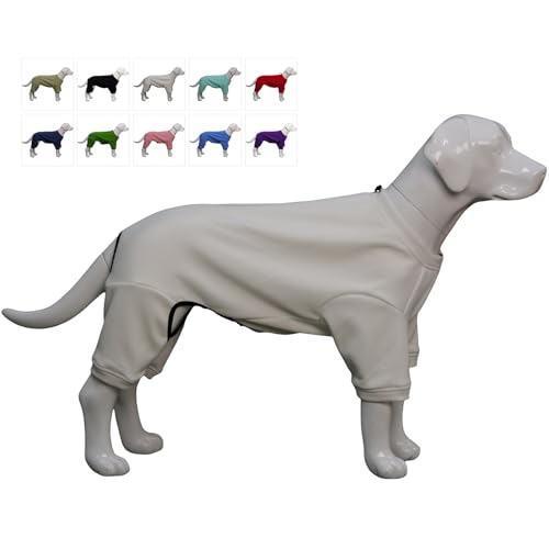 Lovelonglong Dog Onesies Jumpsuits, Lightweight Pet Pajamas Dog Teddy Four Feet Costumes, Cold Weather Warm Dog Pajams for Large Medium Small Dogs White S