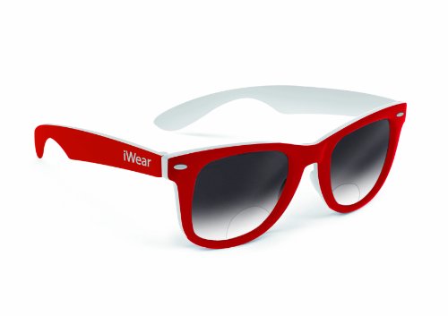 Bertoni Occhiali da Lettura Lenti Fumo by iWear cod. FT46BFC (Rosso Opaco - Bianco Opaco +2.50)