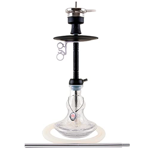 Amy Deluxe Shisha 122.02 Alu Flirt S - 60 cm, BK-TR, Wasserpfeife, Hookah, komplette Steck-Pfeife mit Schlauch & Kamin…