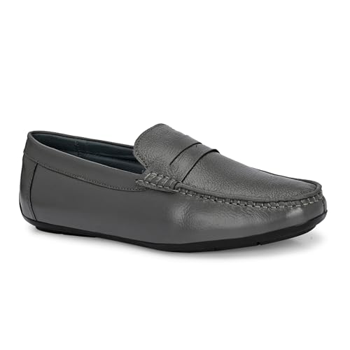 Image of Octa marc Men's Genuine Leather Loafer Shoes | Natural Rubber Sole with Soft Cushioned Insole | Classic Slip-On Design for Office, Party, Formal & Casual Wear