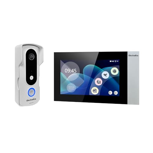 Image of Video Intercom System, 7 Inches Touch Screen Video Doorbell with Monitor, Video Camera Kits Support Unlock, Monitoring, Wire, Dual-Way for Villa Office Apartment (No APP Without WiFi)