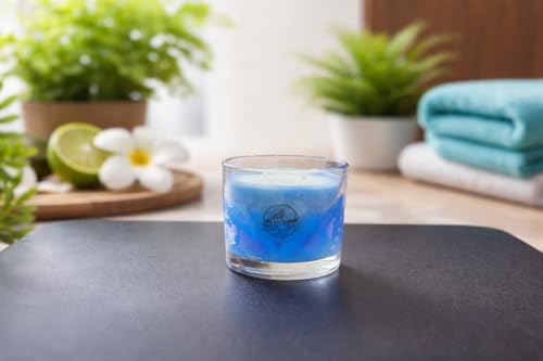 Image of Luxury Ocean Blue & Vanilla Rose Petal Candle Combo | Long-Lasting Premium Scented Gift Set | Handcrafted Soy Wax Candles