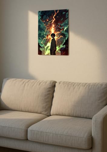 Image of NIJUKA Anime Printed A4 Size Metal sheet Poster For Home And Room Decoration | For Anime Art Fans Boys And Girls (Fan Art Titan Tranformation Eren)