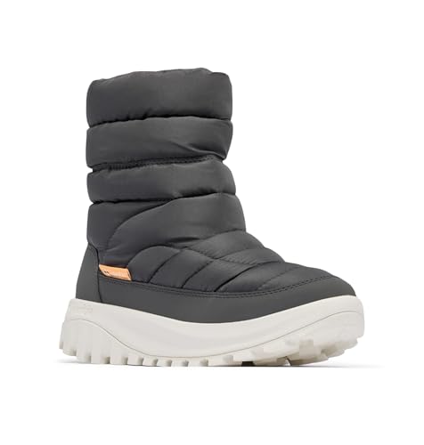 Columbia Womens Snowtrot Mid Insulated Snow Boot, Shark/Peach, 9