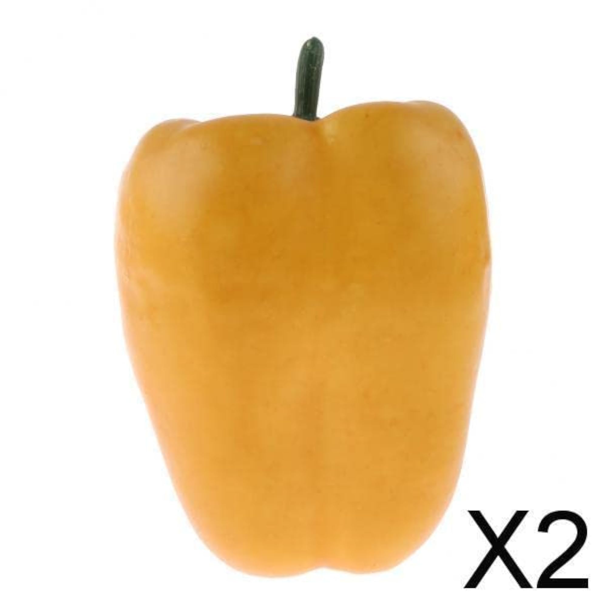 2x Realistic Artificial Bell Pepper Decorative Vegetables