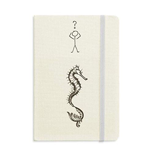 Carnet de questions hippocampe noir A5 avec illustrations marine life premium