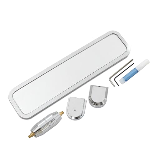 QGHAUC Pivot Ball Milled Aluminum Polished Adjustable Interior Rear View Mirror – Universal Fit for Car SUV Truck Van, Windshield Mount, 9.25" Wide by QGHAUC - Used condition - US$35.14