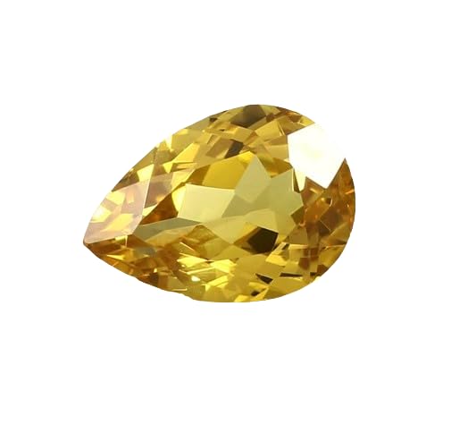 Saphir jaune de Ceylan poire 13x9mm naturel pour remplacer une gemme abîmée