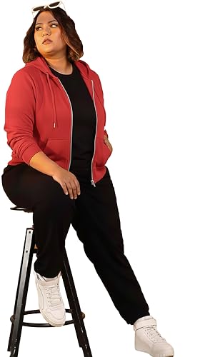 Image of Elite soul Women's Plus Size Zipper Hoodie | Front Zip Full Sleeve Hooded Sweatshirt | Casual Zipper Jacket | XL, 2XL, 3XL, 4XL, 5XL, 6XL