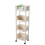 Carro de almacenamiento con ruedas - Especiero para papelería, organizador de carrito de aperitivos, organizador de papelería para cosméticos, organizador móvil, 2/3/4 niveles, carro por