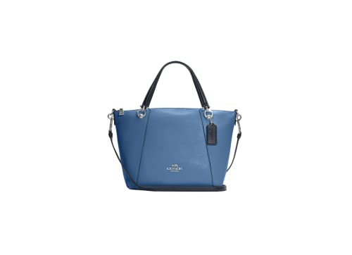 Coach Kacey Satchel In Colorblock Signature Canvas (Sv/Sky Blue Multi) #TOP20
