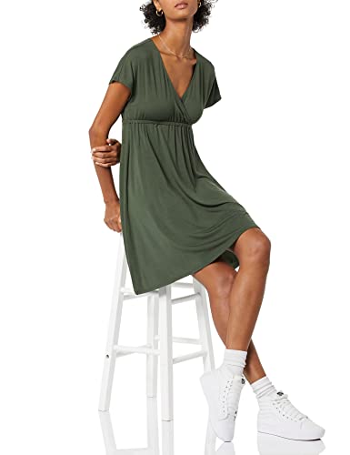 Image of Amazon Essentials Women's V Neck Elastic Waist Surplice Dress (Available in Plus Size)