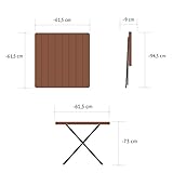 Vanage Beistelltisch in braun eckiger Gartentisch in Holzoptik - 7