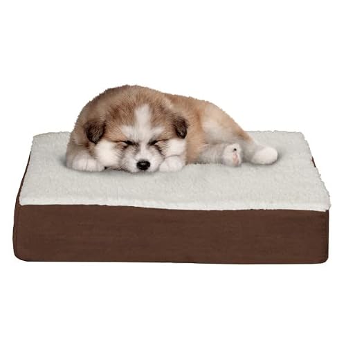 Petmaker Orthopedic Dog Bed – 2-Layer Memory Foam Dog Bed With Machine Washable Sherpa Cover – 20X15 Dog Bed For Small Dogs Up To 20Lbs (Tan),Brown #TOP12