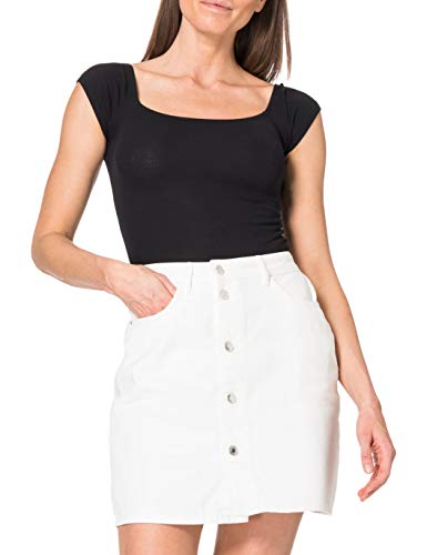 Vero Moda VMHARPER HR M Skater DNM Skirt Noos Jupe, Blanche-Neige, L Femme