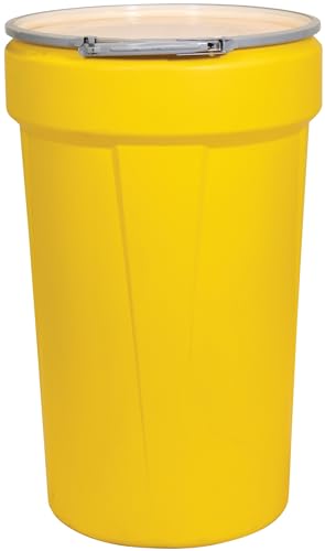 Eagle 55 Gallon Plastic Drum with Lid, Metal Lever-Lock, 39.1