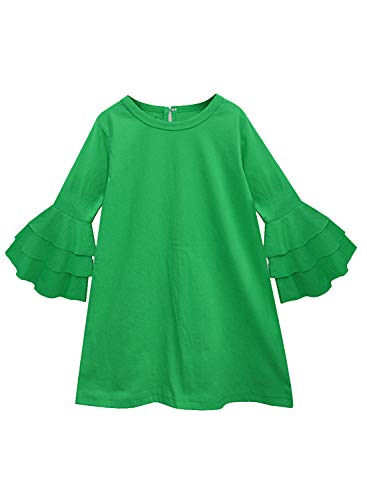 Image of A.T.U.N. (ALL THINGS UBER NICE) Girls Cotton A-Line Knee Length Long Sleeve Casual Dress