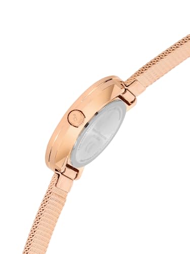 Image of French Connection Sunray Rose Round Dial with Rose Leather Strap Watch for Womens - FCO1RGM