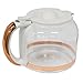 12-Cup Replacement Glass Carafe Pot with Lid for Heritage Coffee Makers, Ivory/Copper