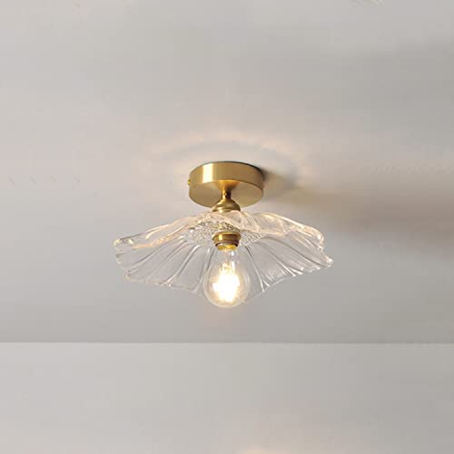Suspension LED rétro laiton 3 têtes lampe feuille de lotus