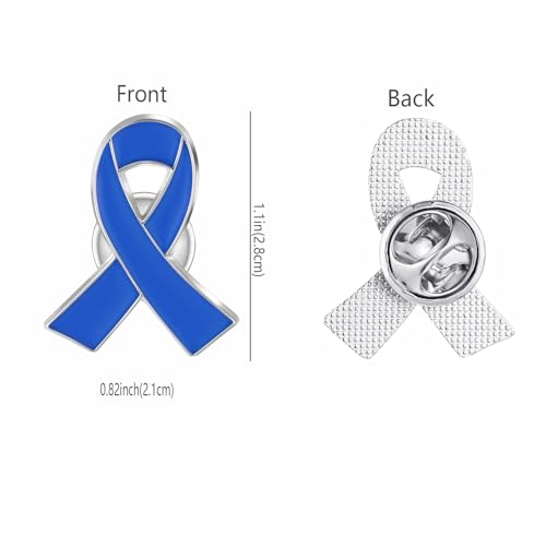 Image of Awareness Enamel Lapel Pin - Nickel and Gold Plated Ribbon Pin - Prevention and Awareness Ribbon - Jewelry Brooch Pin with Secure Clutch Back
