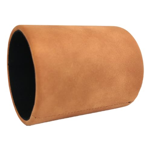 Image of Leather Pen Holder, Light Brown Pencil Holder, Desktop Elegant Pen Holder for Desk, Stationery Organizer for School Office Home Dorm