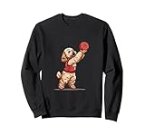 Divertido Goldendoodle Perro Jugador De Baloncesto Deportes Perro Naranja Sudadera