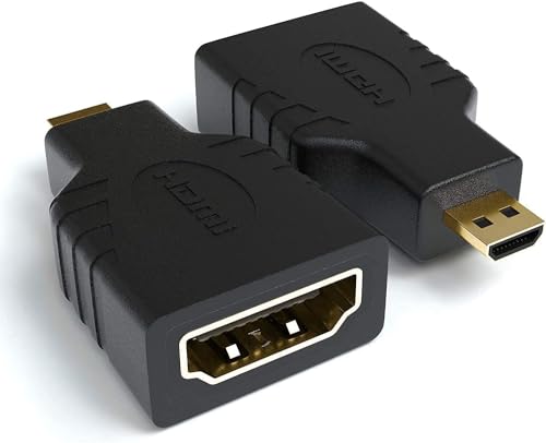 Image of ikis - Quality Assured Micro HDMI Adapter, HDMI Female (Type-A) to Micro HDMI Male (Type-D) Gold Plated Connector Converter Adapter (Not Micro-USB)