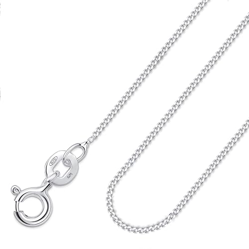 Amberta Cadenas Plata Hombre Mujer | Collar Fino Singapur Veneciano Paperclip Bolitas Serpiente 40 45 50 55 60 cm: Cadena Plata 50 cm